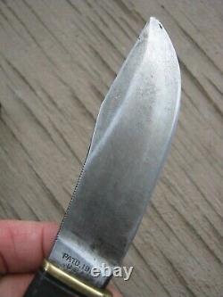 VINTAGE MARBLES GLADSTONE MICH USA PATD 1916 FIXED BLADE HUNTING KNIFE WithSHEATH