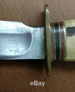 Vintage Marbles Stag Horn Fixed Blade Hunting Knife Gladstone Mi. Mich. Estate