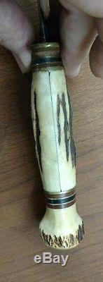 Vintage Marbles Stag Horn Fixed Blade Hunting Knife Gladstone Mi. Mich. Estate