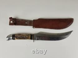 VINTAGE OLSEN KNIFE CO. GERMANY BUFFALO SKINNER 8 FIXED BLADE KNIFE With SHEATH