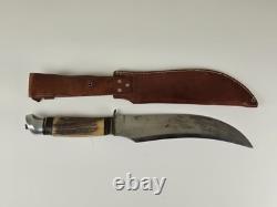VINTAGE OLSEN KNIFE CO. GERMANY BUFFALO SKINNER 8 FIXED BLADE KNIFE With SHEATH