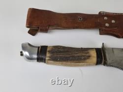 VINTAGE OLSEN KNIFE CO. GERMANY BUFFALO SKINNER 8 FIXED BLADE KNIFE With SHEATH