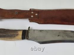 VINTAGE OLSEN KNIFE CO. GERMANY BUFFALO SKINNER 8 FIXED BLADE KNIFE With SHEATH