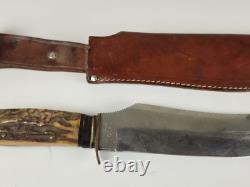 VINTAGE OLSEN KNIFE CO. GERMANY BUFFALO SKINNER 8 FIXED BLADE KNIFE With SHEATH