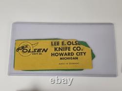 VINTAGE OLSEN KNIFE CO. GERMANY BUFFALO SKINNER 8 FIXED BLADE KNIFE With SHEATH