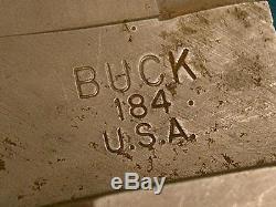Vintage Pre'85 Buck USA 184 Buckmaster Rambo Hunting Survival Bowie Knife Set
