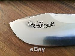 Vintage Puma 6377 White Hunter Hunting Knife With Puma Sheath