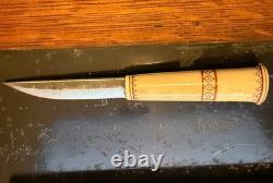 VINTAGE PUUKKO FINLAND HUNTING KNIFE & SHEATH Veikko Hakkarainen Marked RARE