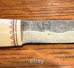VINTAGE PUUKKO FINLAND HUNTING KNIFE & SHEATH Veikko Hakkarainen Marked RARE