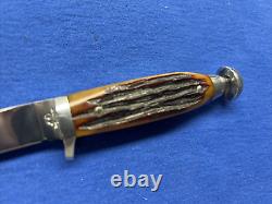 VINTAGE QUEEN USA 8 INCH HUNTING KNIFE and SHEATH D2 STEEL