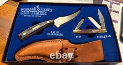 VINTAGE Schrade Old Timer Gift Set Knife Set 152 OT Sharpfinger 34 OT Middleman