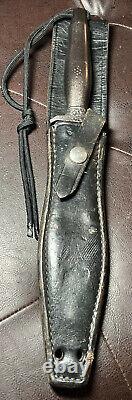 VINTAGE VALOR 408 BOOT / BELT KNIFE With LEATHER SHEATH FIXED BLADE VIETNAM ERA