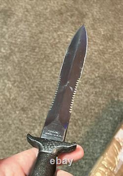 VINTAGE VALOR 408 BOOT / BELT KNIFE With LEATHER SHEATH FIXED BLADE VIETNAM ERA