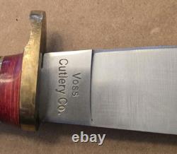 VINTAGE VOSS CUTLERY CO STAG HUNTING KNIFE 5.5 BLADE With SHEATH GERMANY RARE