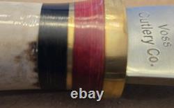 VINTAGE VOSS CUTLERY CO STAG HUNTING KNIFE 5.5 BLADE With SHEATH GERMANY RARE