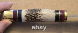 VINTAGE VOSS CUTLERY CO STAG HUNTING KNIFE 5.5 BLADE With SHEATH GERMANY RARE