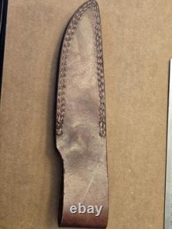 VINTAGE VOSS CUTLERY CO STAG HUNTING KNIFE 5.5 BLADE With SHEATH GERMANY RARE