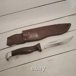 VTG CUTCO 1769 USA SERRATED SPORTSMAN HUNTING KNIFE with Leather Sheath Brown RARE