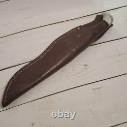 VTG CUTCO 1769 USA SERRATED SPORTSMAN HUNTING KNIFE with Leather Sheath Brown RARE