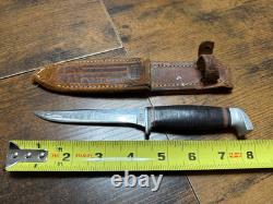 VTG Case 1940-1969 Fixed Blade Pig Sticker Stacked Leather OG Sheath EX Cond