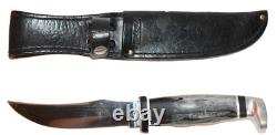 VTG Case XX 223-5 Stainless Steel Fixed Blade Knife with Leather Sheath 6 Dot 1974