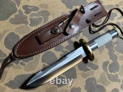 VTG Combat Survival Knife Randall Model 18 clone With Leather Sheath EXC Cond