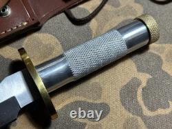 VTG Combat Survival Knife Randall Model 18 clone With Leather Sheath EXC Cond