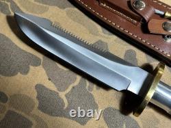 VTG Combat Survival Knife Randall Model 18 clone With Leather Sheath EXC Cond