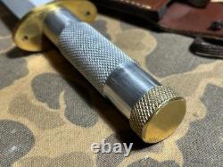 VTG Combat Survival Knife Randall Model 18 clone With Leather Sheath EXC Cond