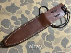VTG Combat Survival Knife Randall Model 18 clone With Leather Sheath EXC Cond