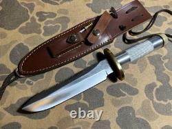 VTG Combat Survival Knife Randall Model 18 clone With Leather Sheath EXC Cond