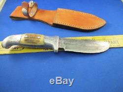 VTG Custom Hand Made R. H. RUANA Stag Hunting Knife Bonner Skinning 87/8 Blade M