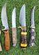 VTG Hunting Knife LOT IMPERIAL, SHARP, TIMBER RATTLER Surgical RARE Wood Horn