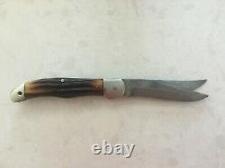 VTG Ka-Bar Kabar Dog Head Two Blade Folding Hunting Knife Union Cut Co Olean NY