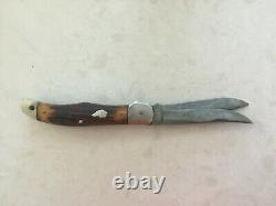 VTG Ka-Bar Kabar Dog Head Two Blade Folding Hunting Knife Union Cut Co Olean NY