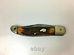 VTG Ka-Bar Kabar Dog Head Two Blade Folding Hunting Knife Union Cut Co Olean NY