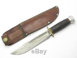 VTG MARBLES GLADSTONE MI USA No 45 IDEAL HUNTING KNIFE FIXED 6 BLADE +SHEATH