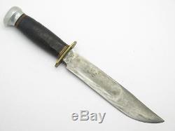 VTG MARBLES GLADSTONE MI USA No 45 IDEAL HUNTING KNIFE FIXED 6 BLADE +SHEATH