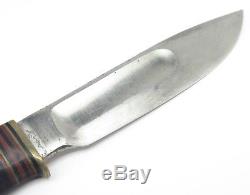 VTG Marbles Gladstone USA 5 Ideal Hunting Knife Stacked Leather & Stag Crown