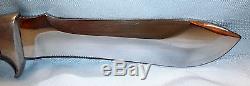VTG. PUMA WHITE HUNTER FIXED BLADE KNIFE 6377 WithBROWN LEATHER SHEATH-GERMANY-VG