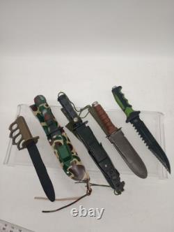 VTG Survival Knives Compass Matches Sling Shot Fishhook Sheath / Lot of 5