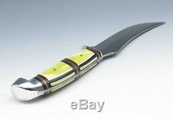 VTG Western Cutlery West-Cut Cracked Ice Yellow Celluloid Hunting Skinning Knife