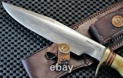 Very Old RANDALL Knife. 5-6. Br. Button Heiser. Pin-Stag Finger Grips Liberty Dime