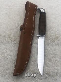 Vinatge Case XX 315-4 3/4 Fixed Blade Stacked Leather Handle Made In USA