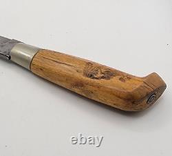 Vintage 10.5 Finland Moose Hunter Puukko Knife with Leather Sheath E122