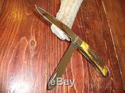 Vintage 10 Dot 1970 Case xx 5254 Stag Folding Knife Trapper 4-1/8 Hunting NR