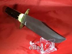Vintage 13.5 Solingen German York Cutlery Stag Hunting Skinning Bowie Knife