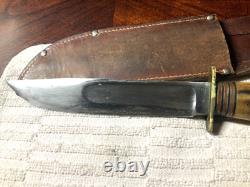 Vintage 1917-18 Marbles Gladstone Stag Handle Knife With Original Sheath 6 Bd