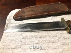 Vintage 1917-18 Marbles Gladstone Stag Handle Knife With Original Sheath 6 Bd