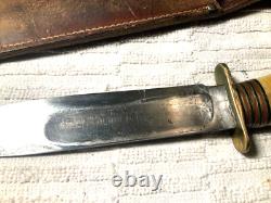 Vintage 1917-18 Marbles Gladstone Stag Handle Knife With Original Sheath 6 Bd
